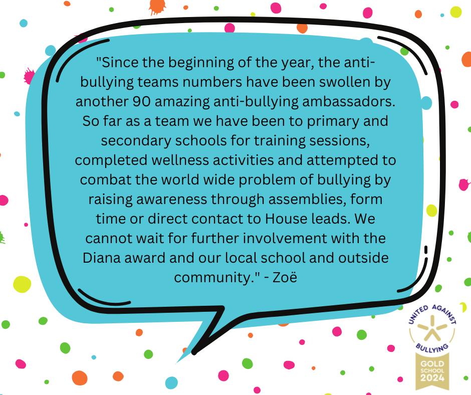 Since the beginning of the year, the anti-bullying teams numbers have been swollen by another 90 amazing anti-bullying ambassadors. So far as a team we have been to primary and secondary schools f (1)